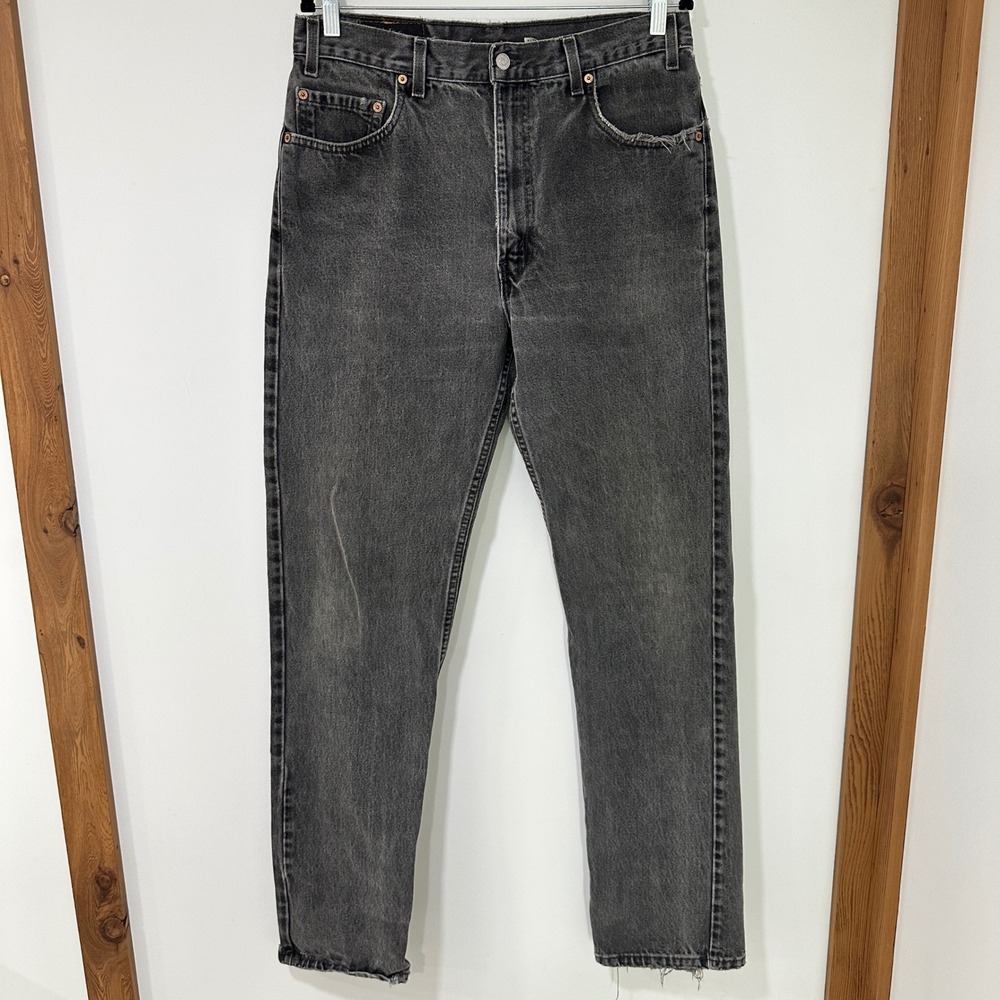 Vintage Levis 505 Denim Jeans Mens 36x36 Black Made in USA 1989